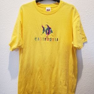 1990's Vintage California Colorful Fish T Shirt -Men's Sz L Single Stitched Rare